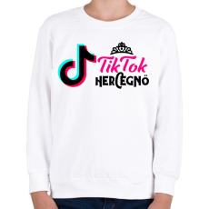 PRINTFASHION Tik Tok Hercegnő - Gyerek pulóver - Fehér