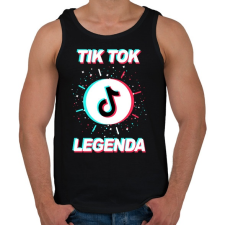 PRINTFASHION Tik Tok Legenda - Férfi atléta - Fekete atléta, trikó