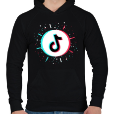 PRINTFASHION Tik Tok logo - Férfi kapucnis pulóver - Fekete
