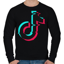 PRINTFASHION Tik Tok logo - Férfi pulóver - Fekete férfi pulóver, kardigán