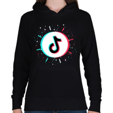 PRINTFASHION Tik Tok logo - Női kapucnis pulóver - Fekete