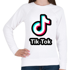 PRINTFASHION Tik Tok Logo - Női pulóver - Fehér női pulóver, kardigán