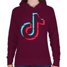 PRINTFASHION Tik-tok - Női kapucnis pulóver - Bordó
