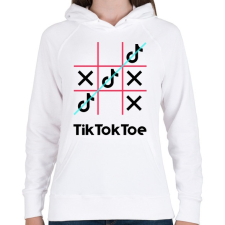 PRINTFASHION Tik Tok Toe - Női kapucnis pulóver - Fehér női pulóver, kardigán