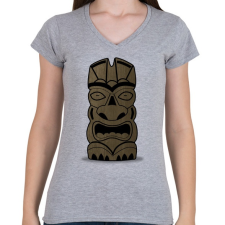 PRINTFASHION Tiki - Női V-nyakú póló - Sport szürke női póló