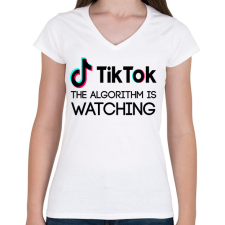 PRINTFASHION tiktok2 - Női V-nyakú póló - Fehér női póló