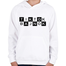 PRINTFASHION TikTok Bajnok - Gyerek kapucnis pulóver - Fehér gyerek pulóver, kardigán