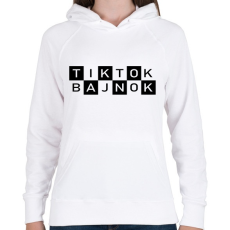 PRINTFASHION TikTok Bajnok - Női kapucnis pulóver - Fehér