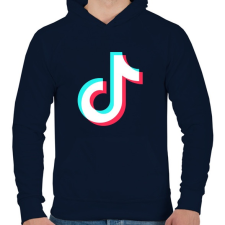 PRINTFASHION Tiktok fehér - Férfi kapucnis pulóver - Sötétkék férfi pulóver, kardigán