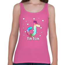 PRINTFASHION Tiktok fehér szivecskékkel - Női atléta - Rózsaszín női trikó