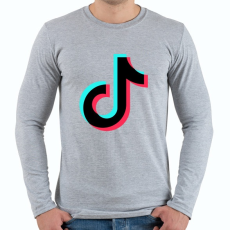PRINTFASHION Tiktok fekete - Férfi hosszú ujjú póló - Sport szürke