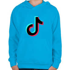 PRINTFASHION Tiktok fekete - Gyerek kapucnis pulóver - Azúrkék