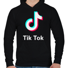 PRINTFASHION TIKTOK - Férfi kapucnis pulóver - Fekete férfi pulóver, kardigán