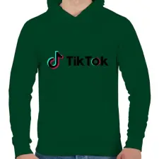 PRINTFASHION TikTok   - Férfi kapucnis pulóver - Sötétzöld férfi pulóver, kardigán