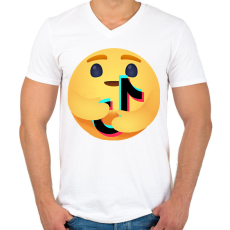 PRINTFASHION Tiktok - Férfi V-nyakú póló - Fehér