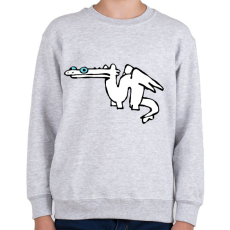 PRINTFASHION tiktok sárkány meme fehér (páros) - Gyerek pulóver - Sport szürke