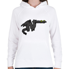 PRINTFASHION tiktok sárkány meme fekete (páros póló) - Női kapucnis pulóver - Fehér