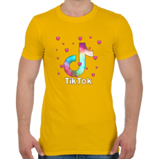 PRINTFASHION Tiktok szivecskékkel - Férfi póló - Sárga