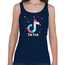 PRINTFASHION Tiktok szivecskékkel - Női atléta - Sötétkék női trikó