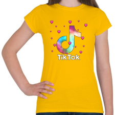 PRINTFASHION Tiktok szivecskékkel - Női póló - Sárga női póló