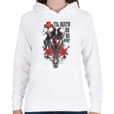 PRINTFASHION Til Death Do Us Apart skull - Női kapucnis pulóver - Fehér