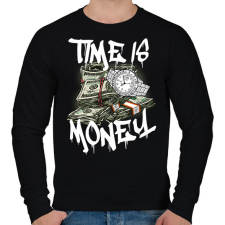 PRINTFASHION time is money - Férfi pulóver - Fekete férfi pulóver, kardigán