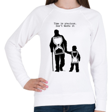 PRINTFASHION Time is precious, don't waste it - Női pulóver - Fehér női pulóver, kardigán