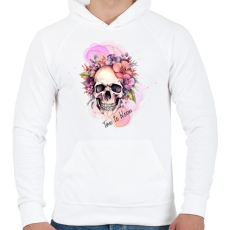 PRINTFASHION Time to bloom - Férfi kapucnis pulóver - Fehér