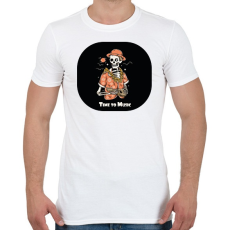 PRINTFASHION Time to Music - Gitáros csontváz - Férfi póló - Fehér