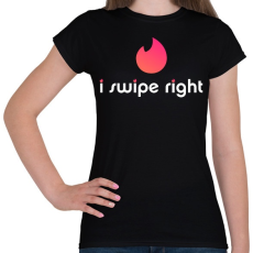 PRINTFASHION Tinder: I Swipe Right - Női póló - Fekete