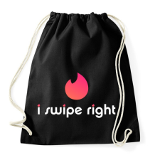 PRINTFASHION Tinder: I Swipe Right - Sportzsák, Tornazsák - Fekete tornazsák