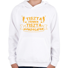 PRINTFASHION Tiszta térben tiszta gondolatok - Gyerek kapucnis pulóver - Fehér gyerek pulóver, kardigán