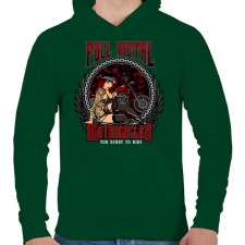 PRINTFASHION Tiszta vas - Férfi kapucnis pulóver - Sötétzöld férfi pulóver, kardigán