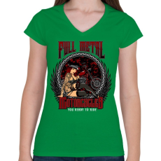 PRINTFASHION Tiszta vas - Női V-nyakú póló - Zöld