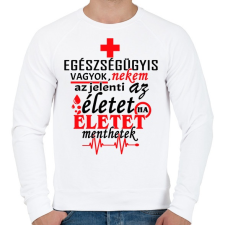 PRINTFASHION Tisztelet az egészségügynek! - Férfi pulóver - Fehér férfi pulóver, kardigán