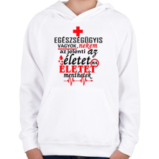 PRINTFASHION Tisztelet az egészségügynek! - Gyerek kapucnis pulóver - Fehér gyerek pulóver, kardigán