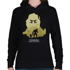 PRINTFASHION Titanfall - Női kapucnis pulóver - Fekete