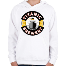 PRINTFASHION Titanic brewery - Gyerek kapucnis pulóver - Fehér