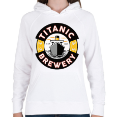 PRINTFASHION Titanic brewery - Női kapucnis pulóver - Fehér