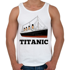 PRINTFASHION Titanic - Férfi atléta - Fehér atléta, trikó