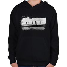 PRINTFASHION Titanic hajó - Gyerek kapucnis pulóver - Fekete gyerek pulóver, kardigán