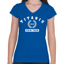 PRINTFASHION titanic-swim-team-white - Női V-nyakú póló - Királykék női póló