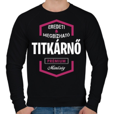 PRINTFASHION Titkárnő prémium minőség - Férfi pulóver - Fekete