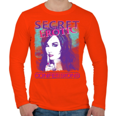 PRINTFASHION Titkos erotikus vallomások - Férfi hosszú ujjú póló - Narancs
