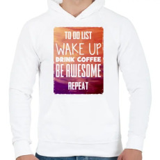 PRINTFASHION To do list - Férfi kapucnis pulóver - Fehér