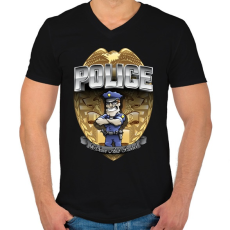 PRINTFASHION To serve and protect - Férfi V-nyakú póló - Fekete