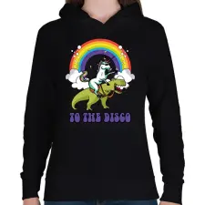PRINTFASHION To the disco - Női kapucnis pulóver - Fekete női pulóver, kardigán