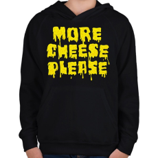 PRINTFASHION Több sajtot! - Gyerek kapucnis pulóver - Fekete