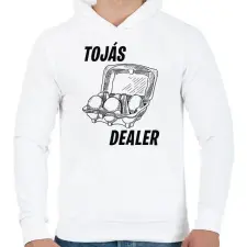 PRINTFASHION Tojás dealer - Férfi kapucnis pulóver - Fehér férfi pulóver, kardigán