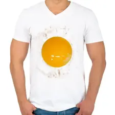PRINTFASHION Tojás - Férfi V-nyakú póló - Fehér férfi póló